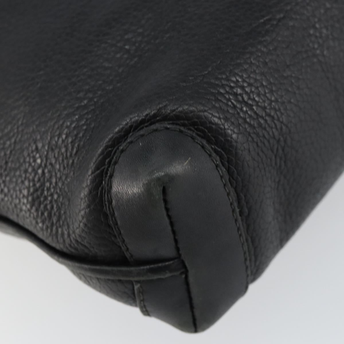 GUCCI Interlocking Shoulder Bag Leather Black Gold 007 58 0093 Auth ep11276