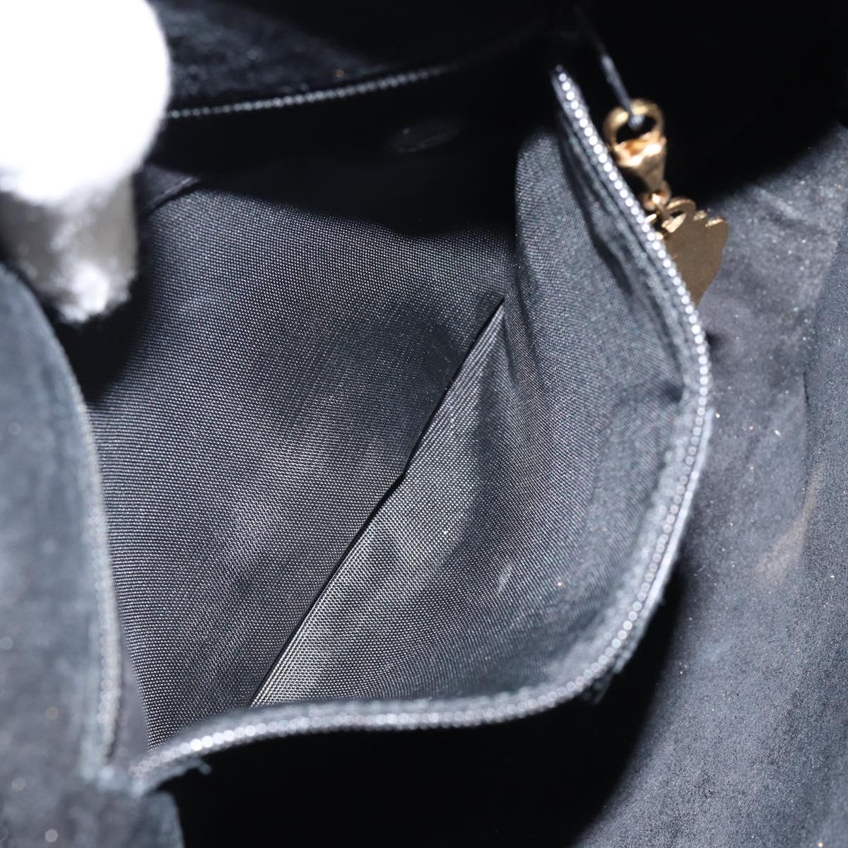 GUCCI Interlocking Shoulder Bag Leather Black Gold 007 58 0093 Auth ep11276