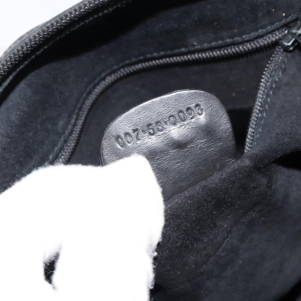 GUCCI Interlocking Shoulder Bag Leather Black Gold 007 58 0093 Auth ep11276