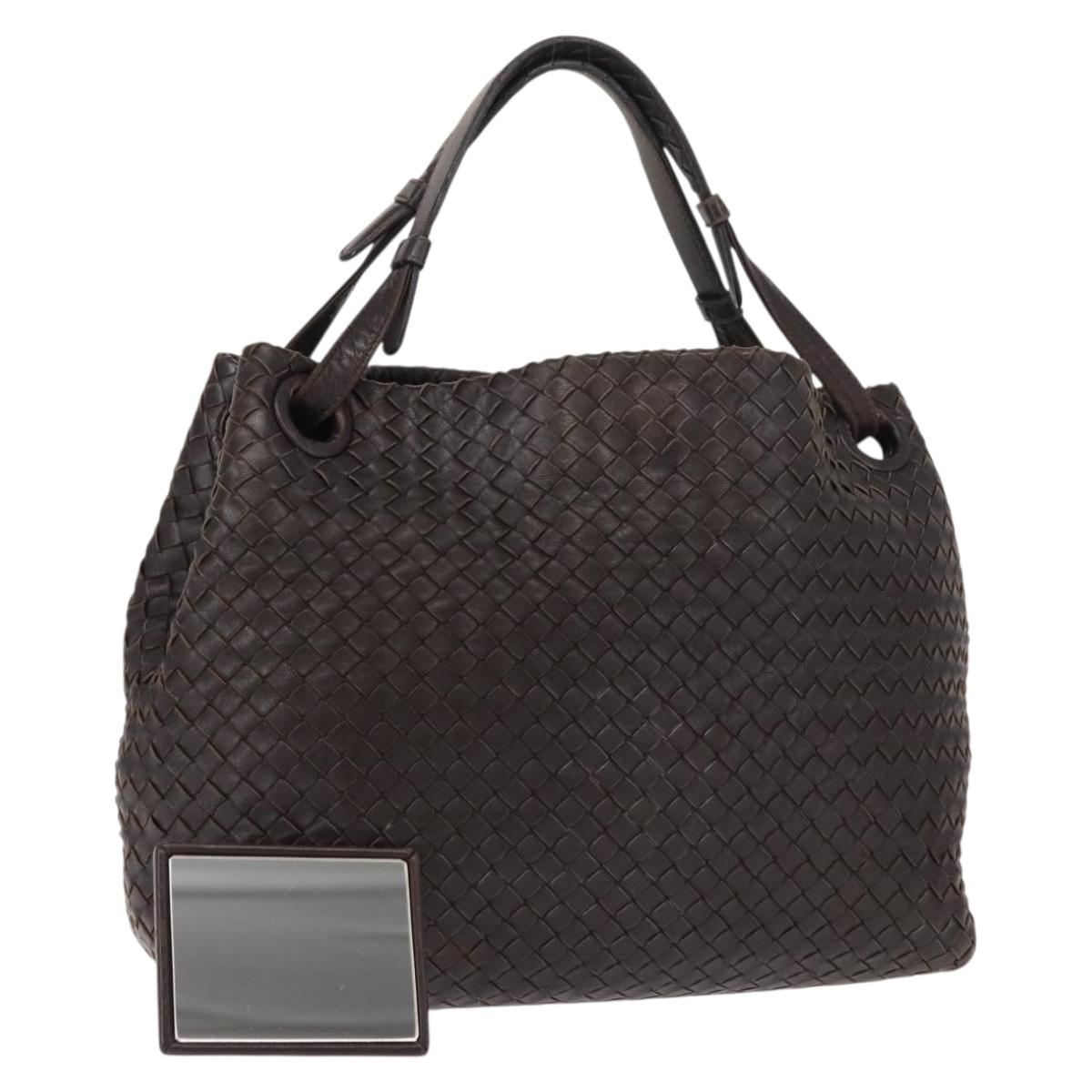 BOTTEGA VENETA INTRECCIATO Tote Bag Leather Dark Brown Auth ep11277