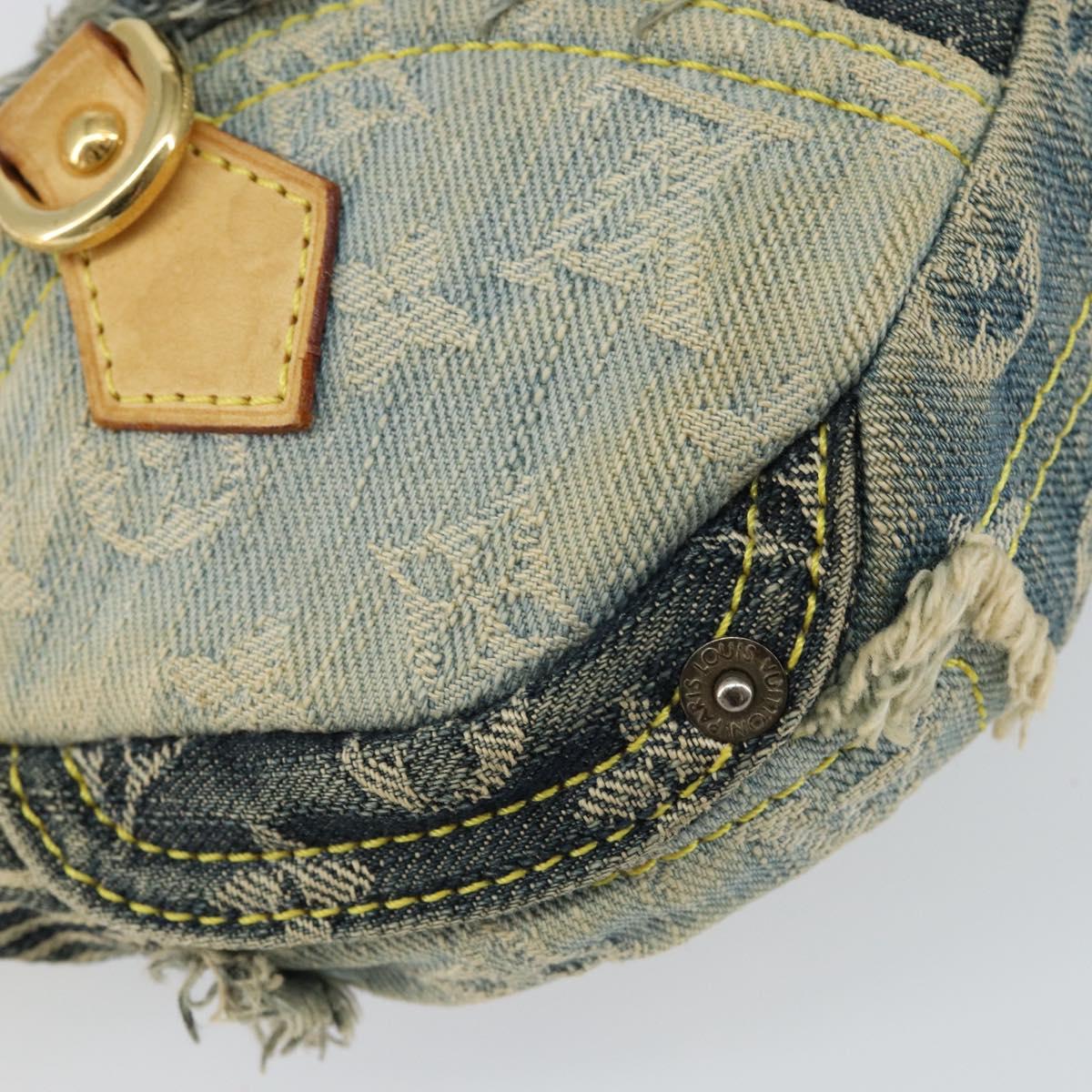 LOUIS VUITTON Monogram Denim Pouch Shoulder Bag Blue M95382 LV Auth ep11281