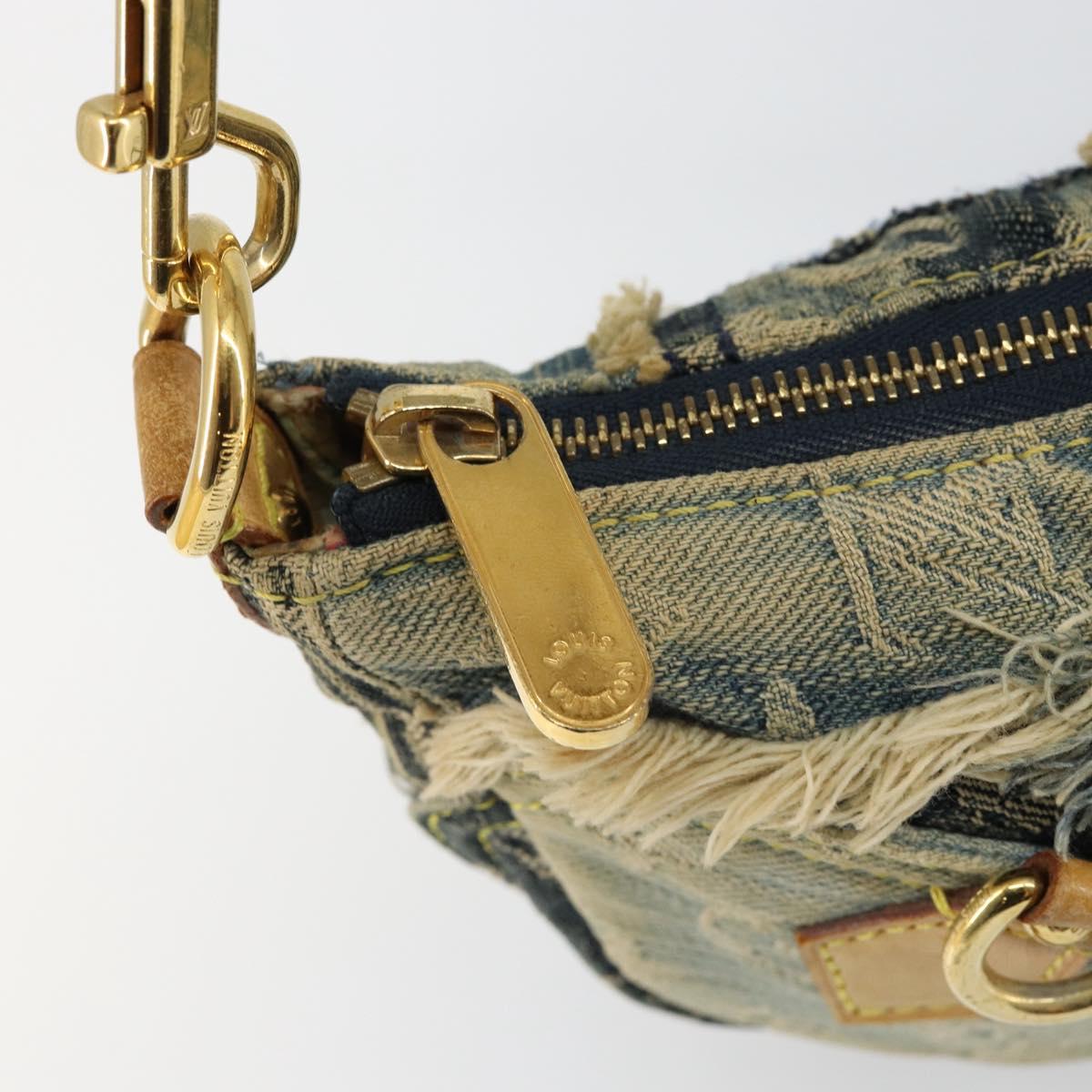 LOUIS VUITTON Monogram Denim Pouch Shoulder Bag Blue M95382 LV Auth ep11281