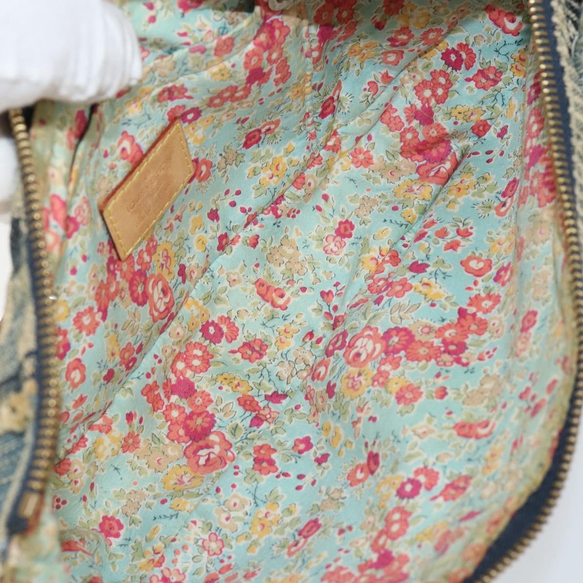 LOUIS VUITTON Monogram Denim Pouch Shoulder Bag Blue M95382 LV Auth ep11281