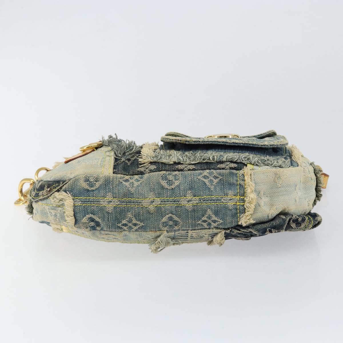 LOUIS VUITTON Monogram Denim Pouch Shoulder Bag Blue M95382 LV Auth ep11281