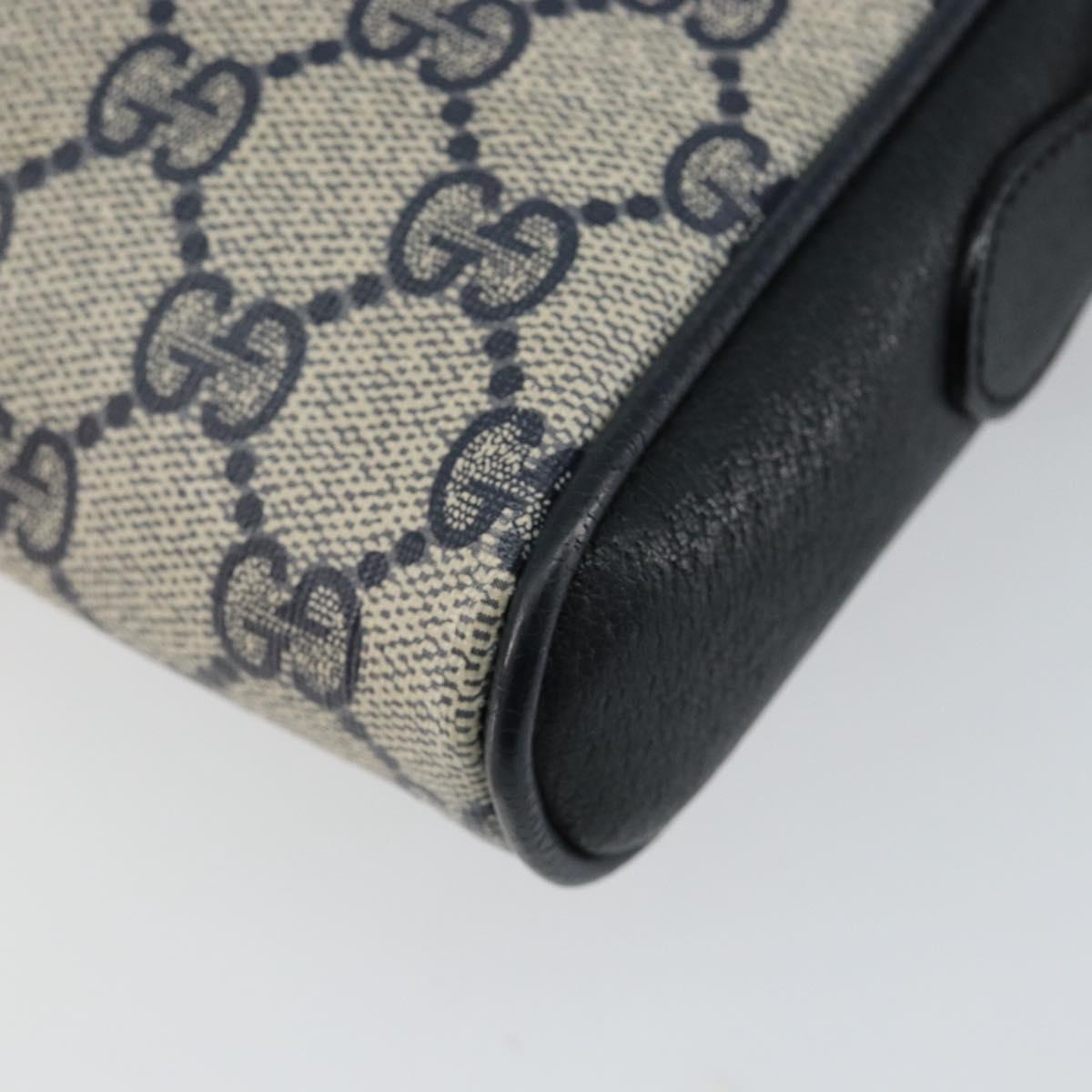 GUCCI GG Supreme Sherry Line Shoulder Bag PVC Navy Gold 10 02 055 Auth ep11283