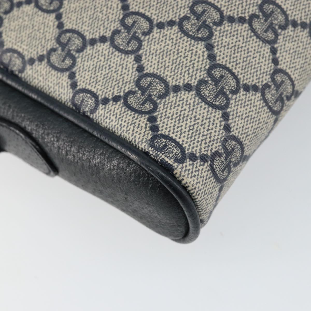 GUCCI GG Supreme Sherry Line Shoulder Bag PVC Navy Gold 10 02 055 Auth ep11283