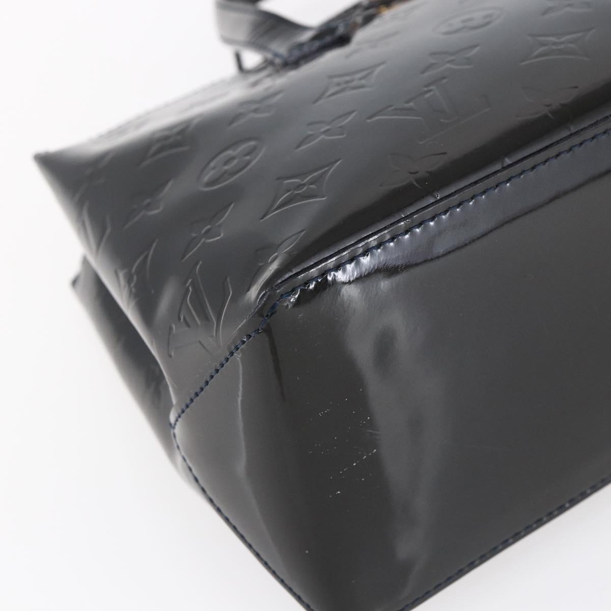 LOUIS VUITTON Vernis Wilshire PM Tote Bag Blue Infini M91451 LV Auth ep11286