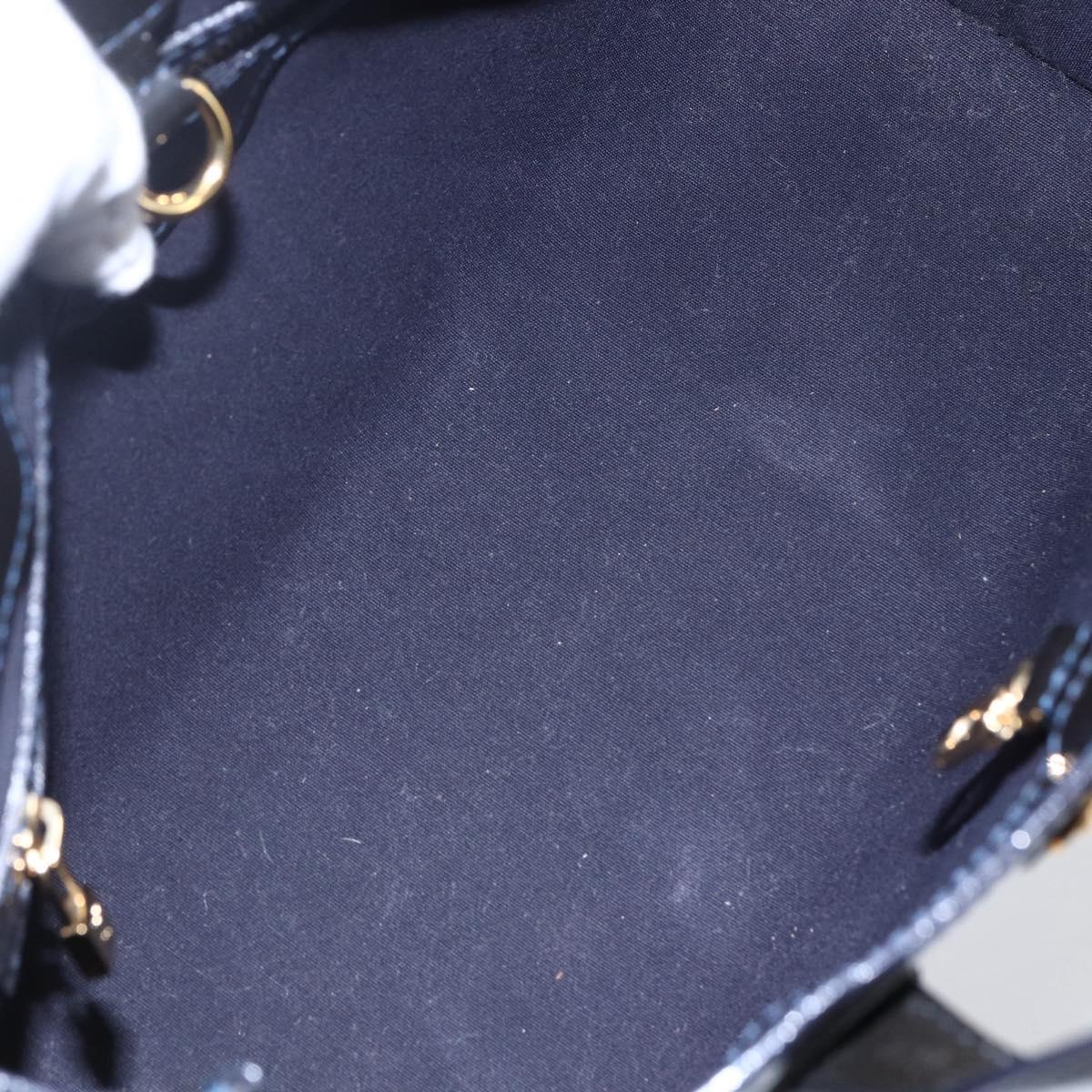 LOUIS VUITTON Vernis Wilshire PM Tote Bag Blue Infini M91451 LV Auth ep11286