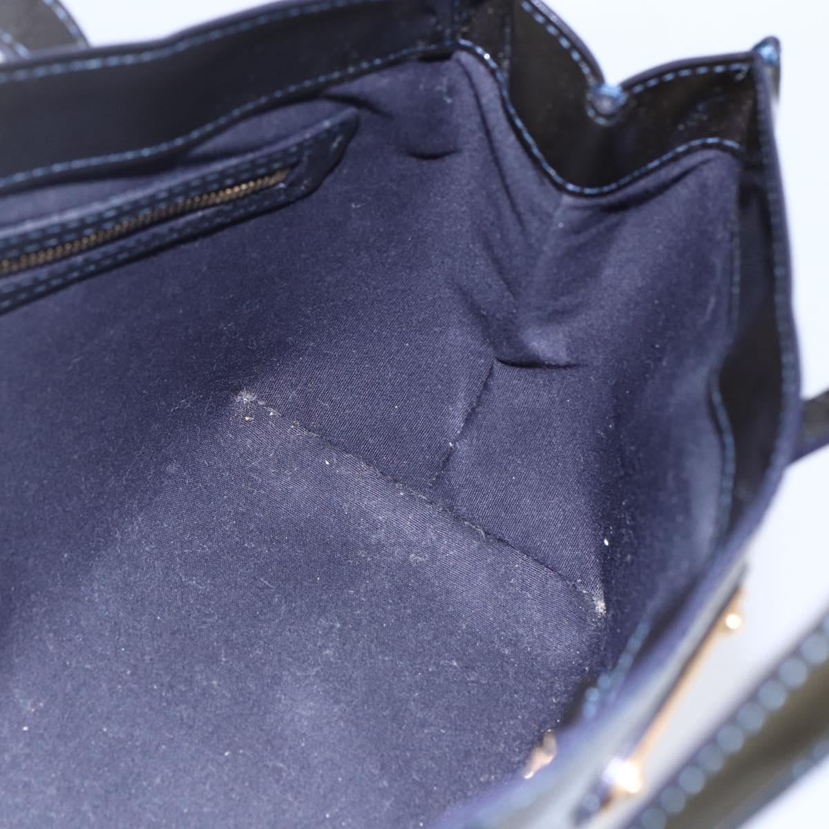 LOUIS VUITTON Vernis Wilshire PM Tote Bag Blue Infini M91451 LV Auth ep11286