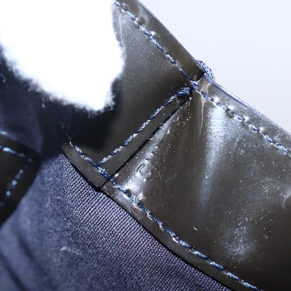 LOUIS VUITTON Vernis Wilshire PM Tote Bag Blue Infini M91451 LV Auth ep11286