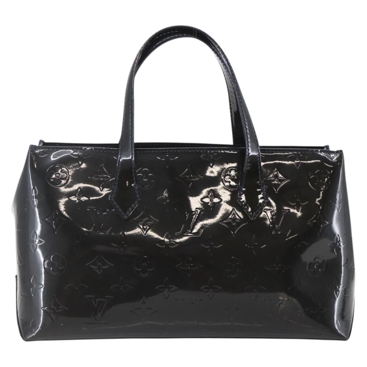 LOUIS VUITTON Vernis Wilshire PM Tote Bag Blue Infini M91451 LV Auth ep11286