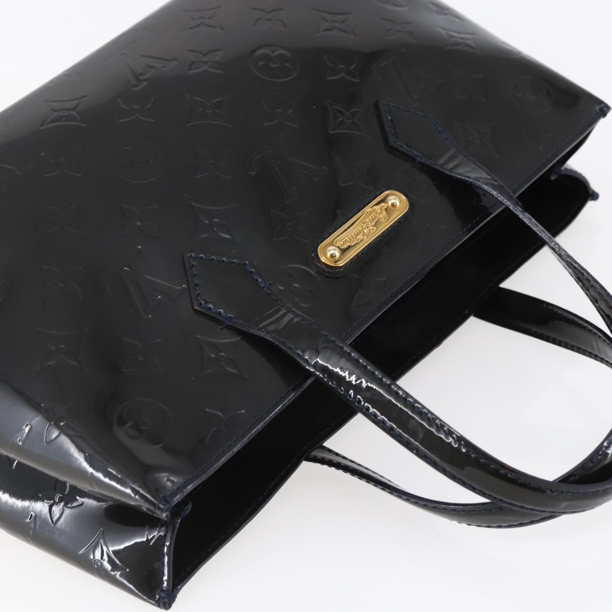 LOUIS VUITTON Vernis Wilshire PM Tote Bag Blue Infini M91451 LV Auth ep11286