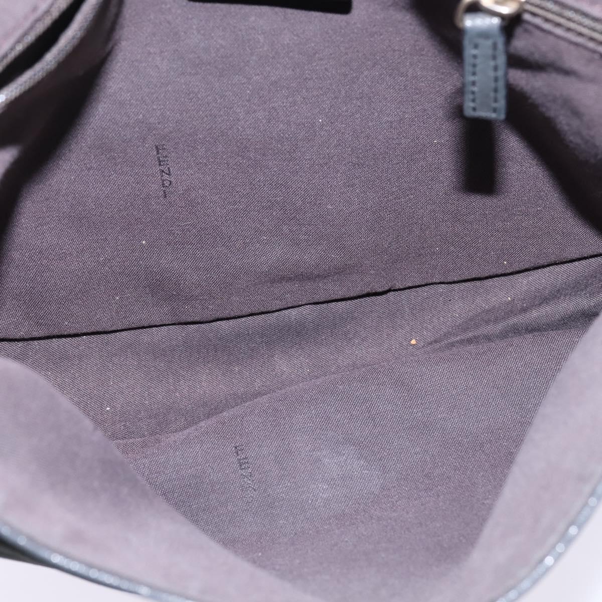 FENDI Shoulder Bag polyester Black Gold Auth ep11289