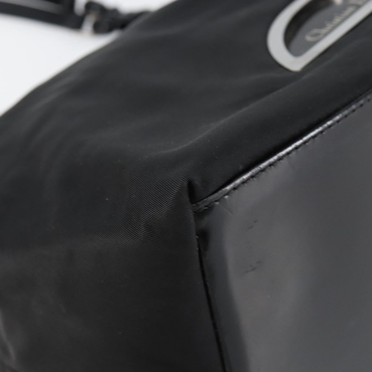 Christian Dior Maris Pearl Hand Bag Nylon Black Auth ep11290