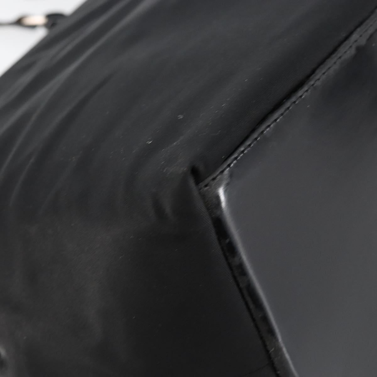 Christian Dior Maris Pearl Hand Bag Nylon Black Auth ep11290