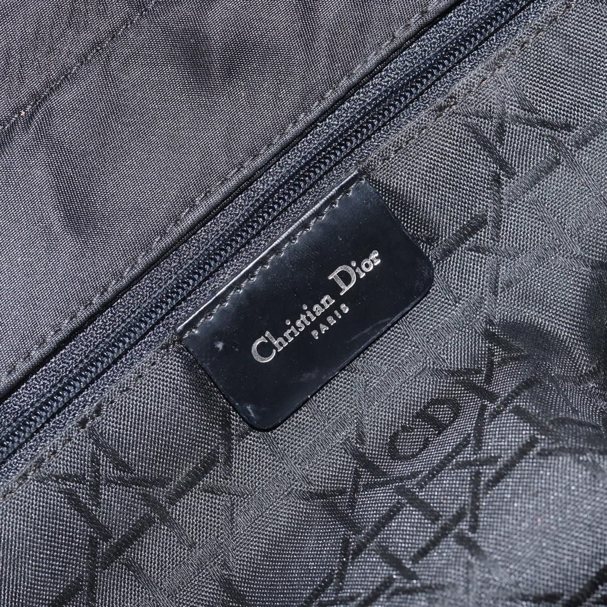 Christian Dior Maris Pearl Hand Bag Nylon Black Auth ep11290