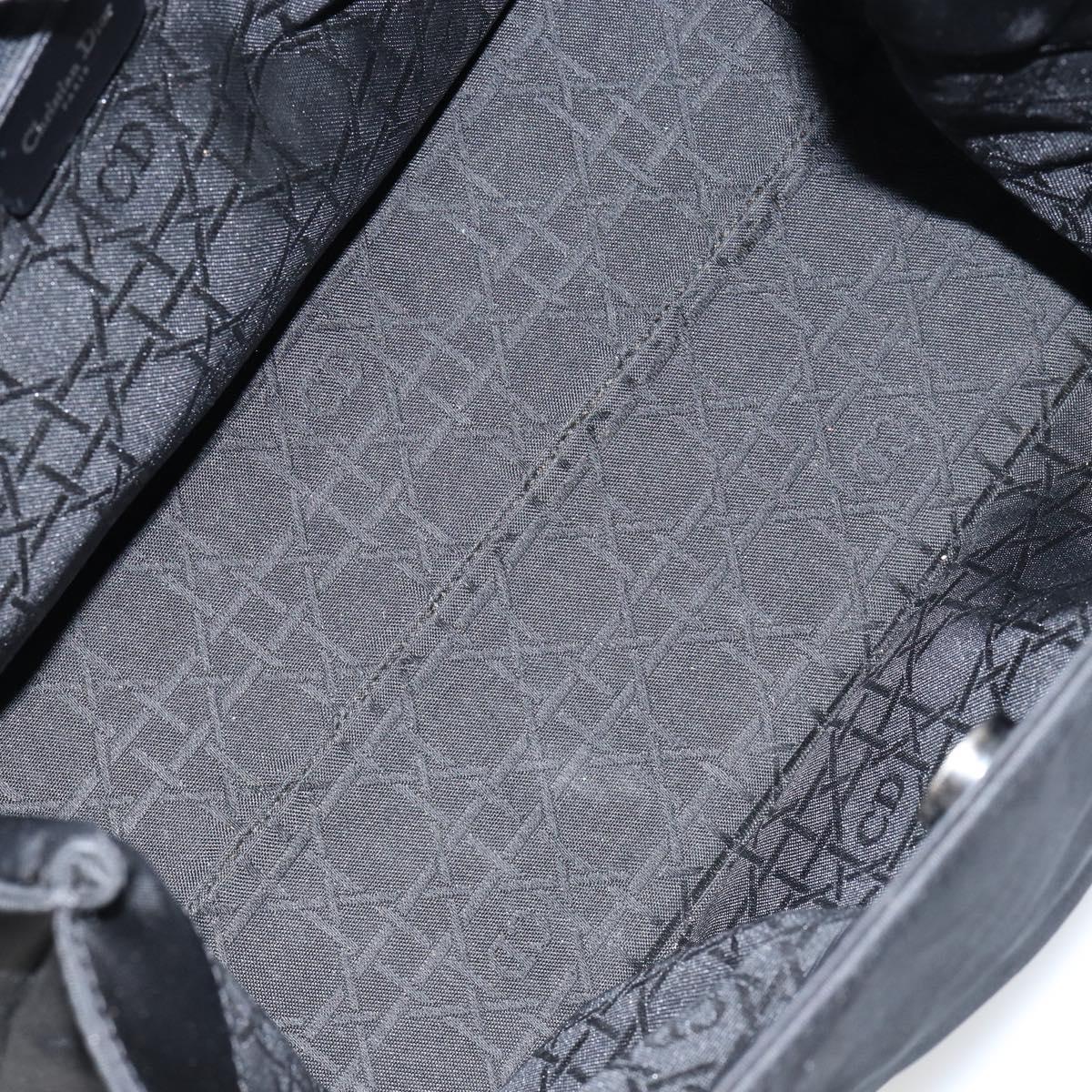 Christian Dior Maris Pearl Hand Bag Nylon Black Auth ep11290