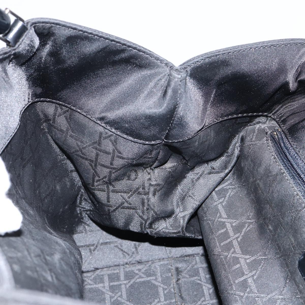 Christian Dior Maris Pearl Hand Bag Nylon Black Auth ep11290