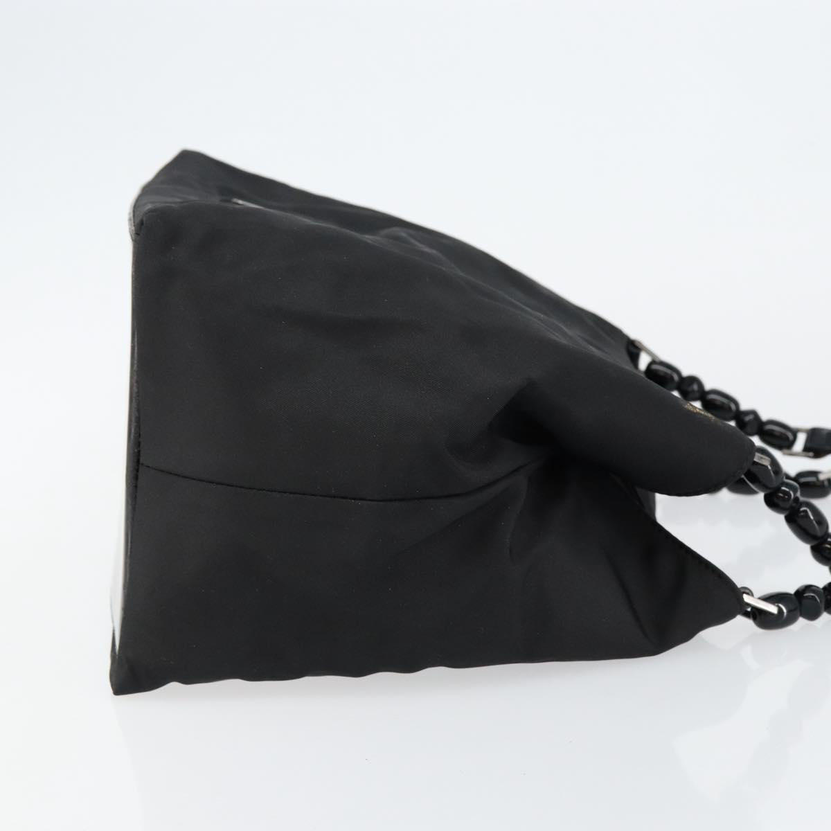 Christian Dior Maris Pearl Hand Bag Nylon Black Auth ep11290