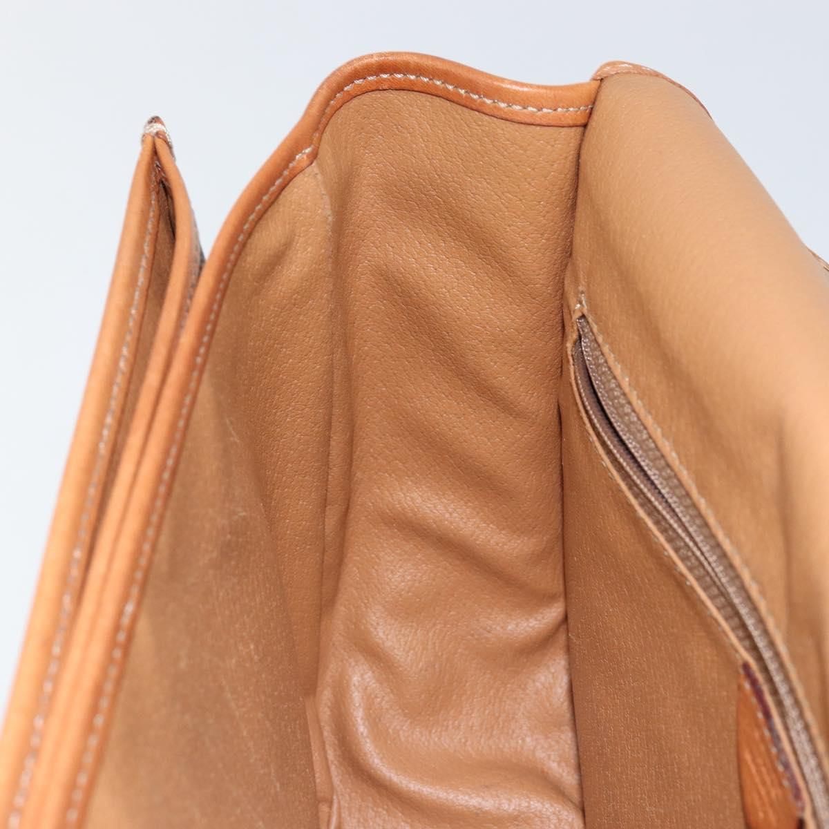 CELINE Macadam Canvas Shoulder Bag PVC Leather Brown Gold Auth ep11291