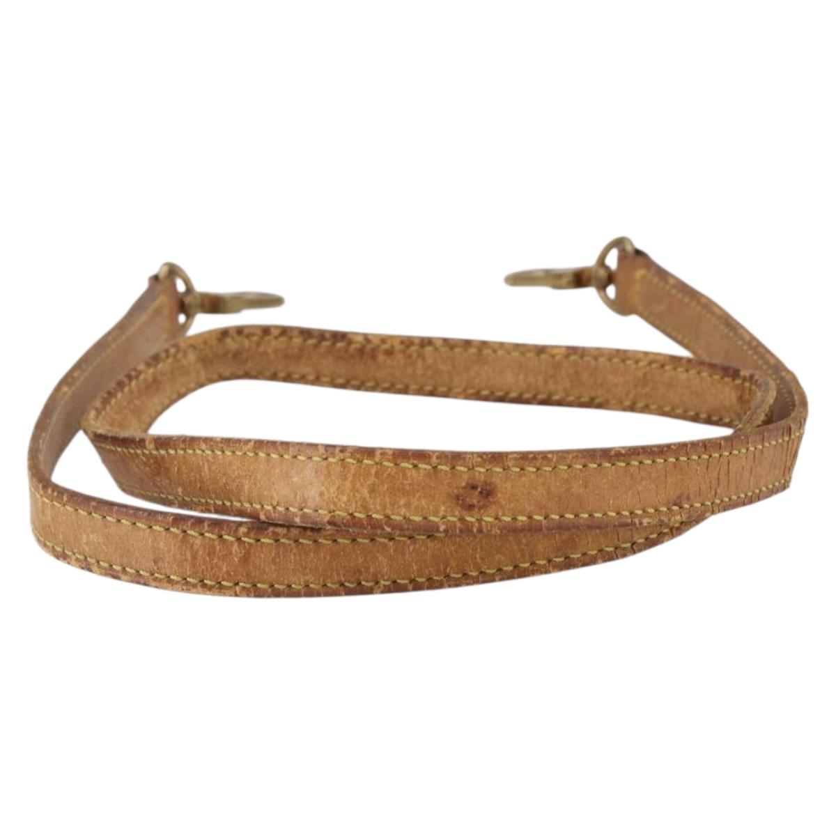 LOUIS VUITTON Shoulder Strap Leather 36.2"" Beige LV Auth ep11298