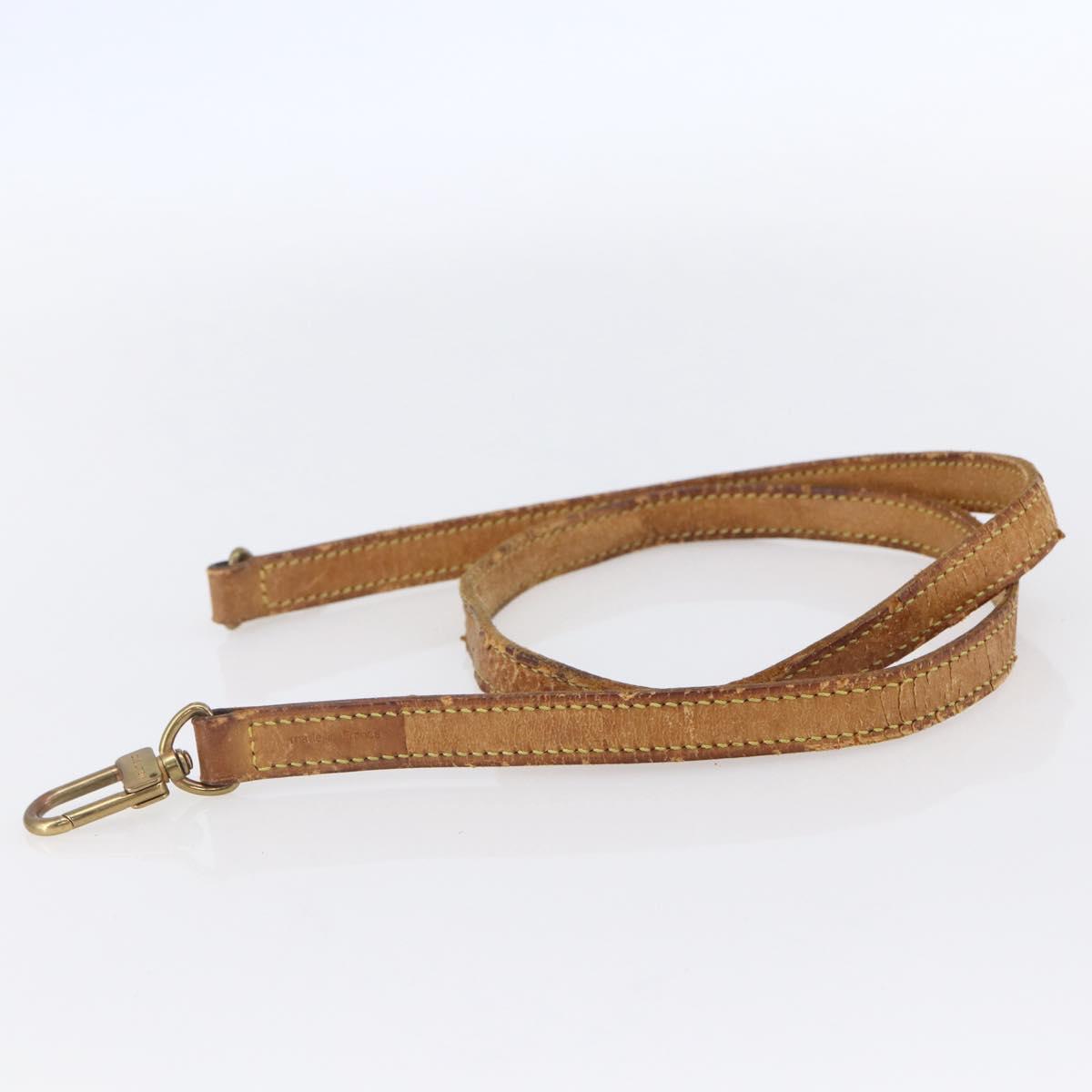 LOUIS VUITTON Shoulder Strap Leather 36.2"" Beige LV Auth ep11298
