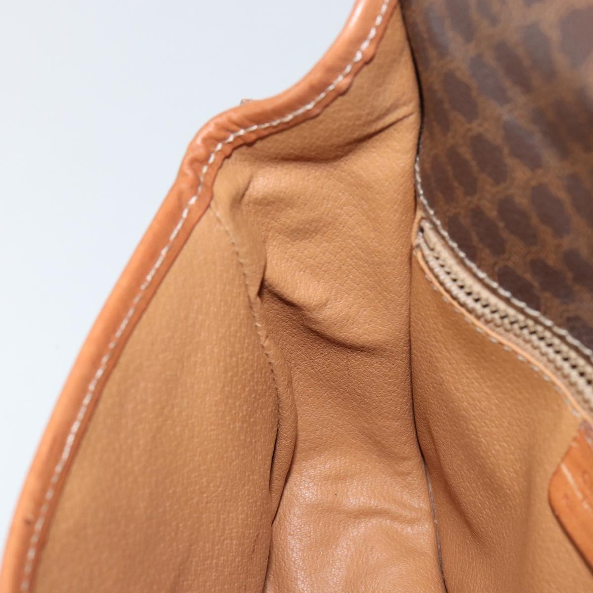 CELINE Macadam Canvas Shoulder Bag PVC Leather Brown Gold Auth ep11299