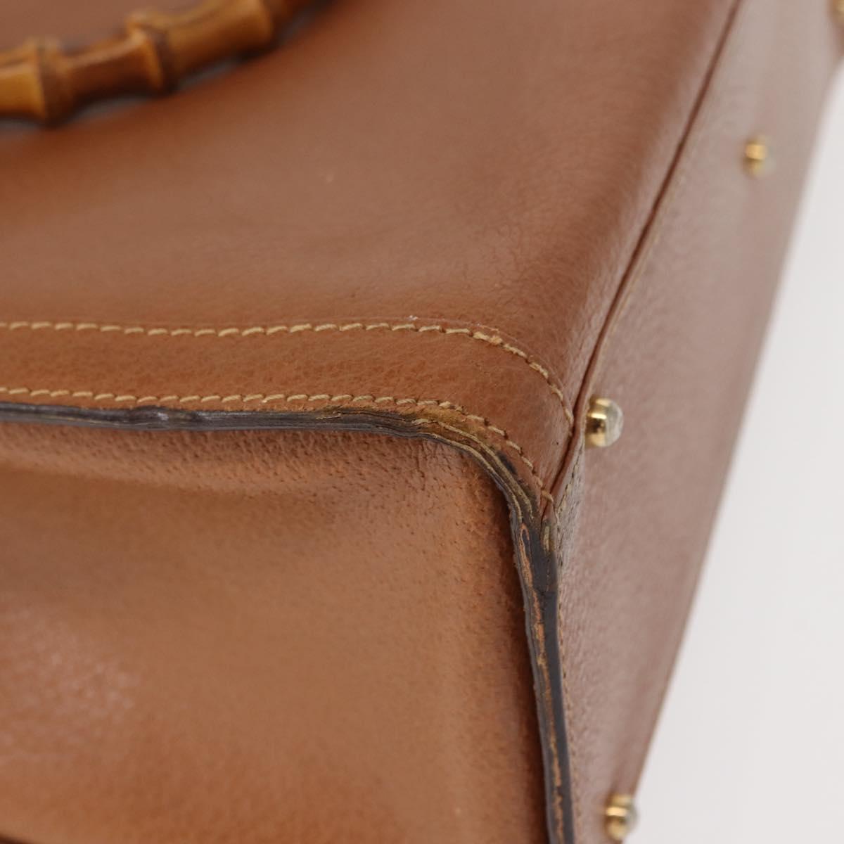 GUCCI Bamboo Hand Bag Leather Brown Gold 002 2853 0260 0 Auth ep11300