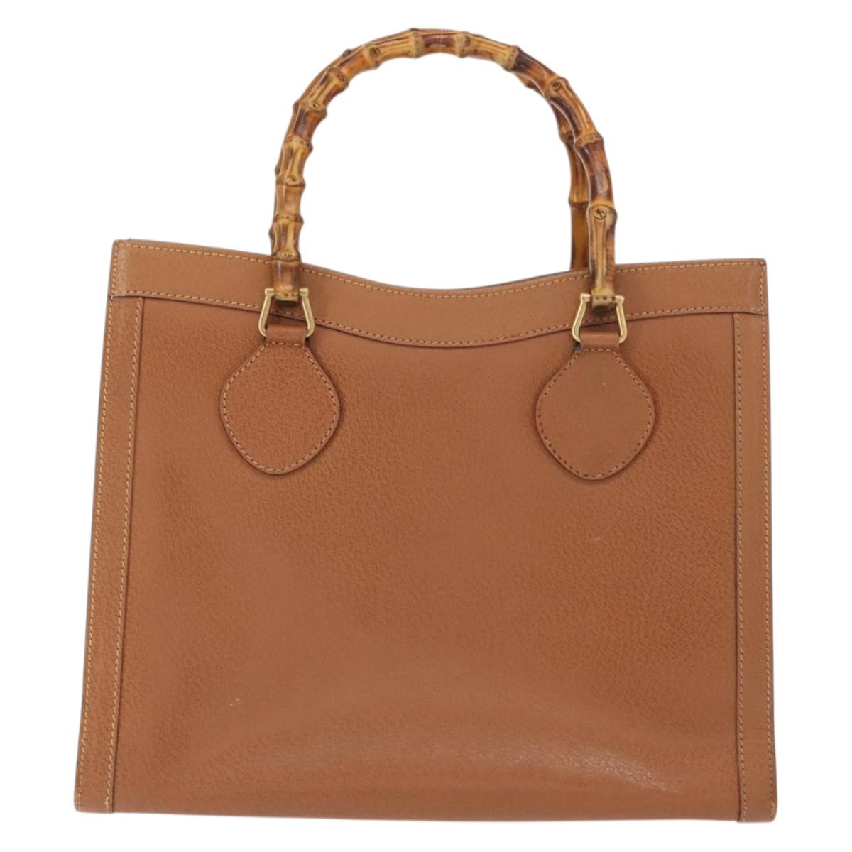 GUCCI Bamboo Hand Bag Leather Brown Gold 002 2853 0260 0 Auth ep11300