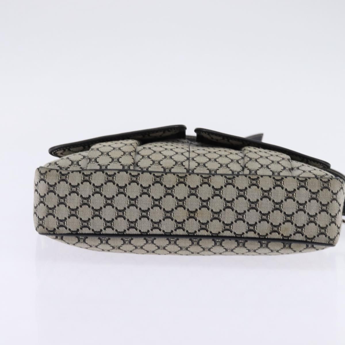 CELINE Macadam Canvas Shoulder Bag Navy Gold Auth ep11305