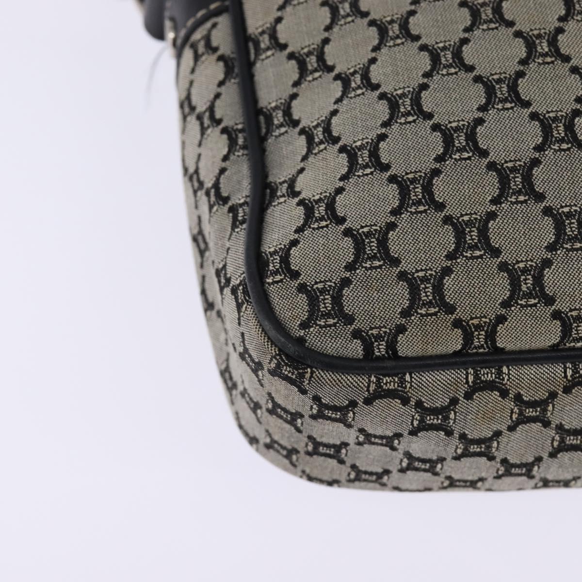 CELINE Macadam Canvas Shoulder Bag Navy Gold Auth ep11305