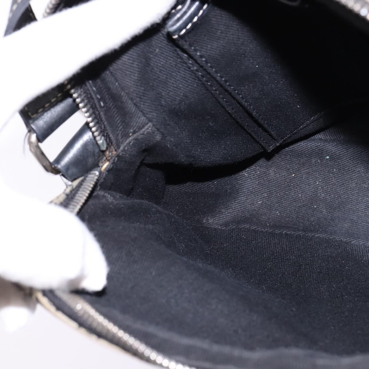 CELINE Macadam Canvas Shoulder Bag Navy Gold Auth ep11305