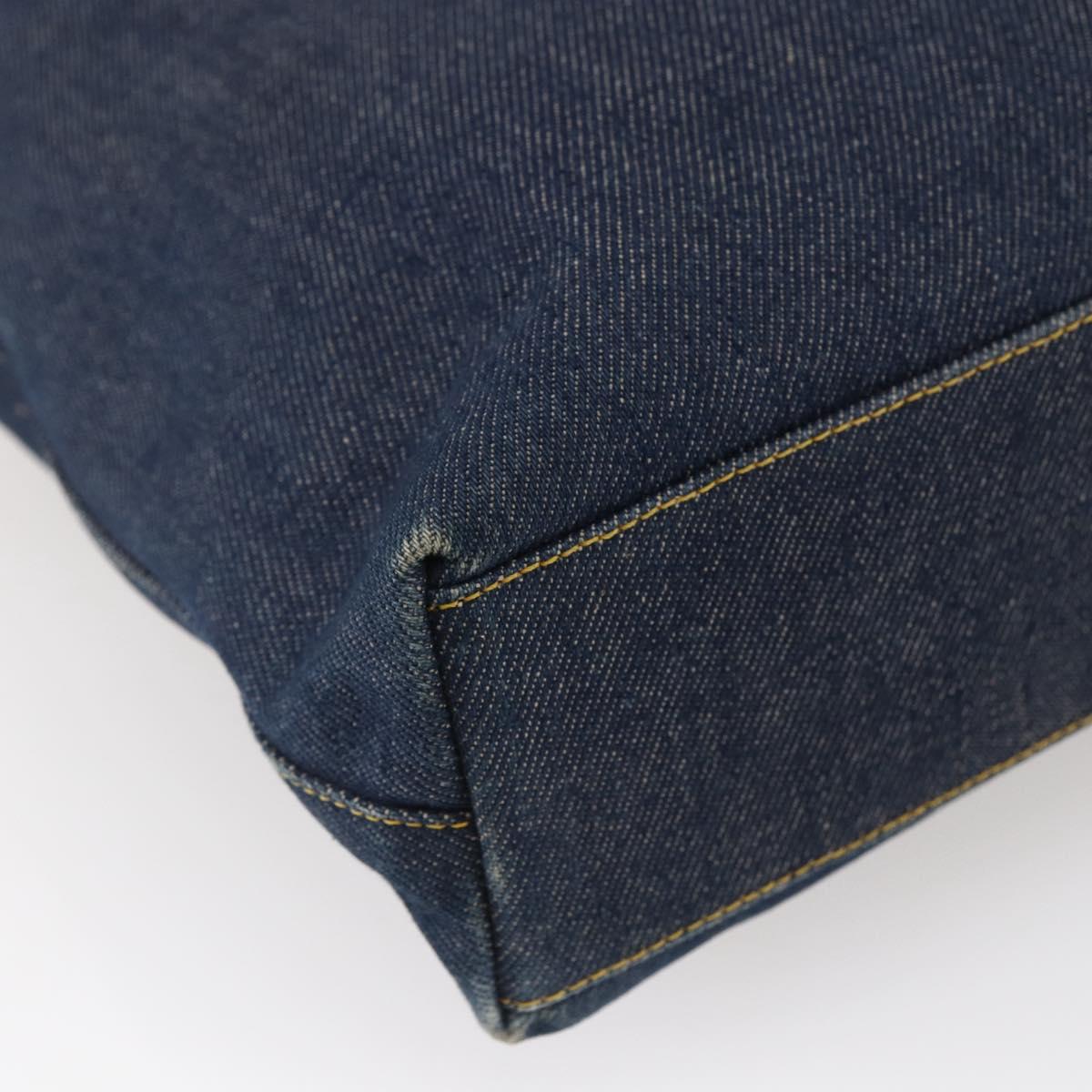 Christian Dior Maris Pearl Tote Bag Denim Navy Auth ep11309