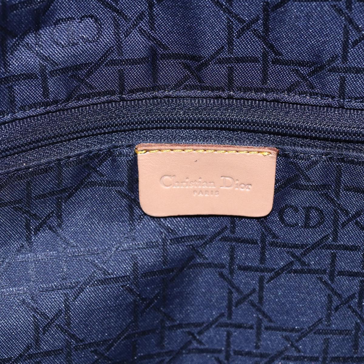 Christian Dior Maris Pearl Tote Bag Denim Navy Auth ep11309