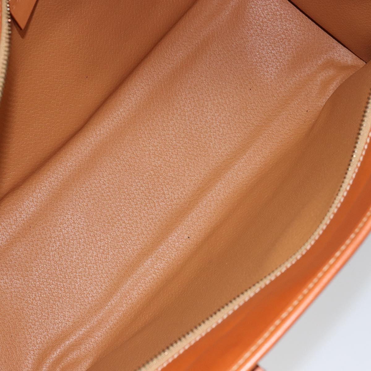 CELINE Macadam Canvas Tote Bag PVC Leather Brown Gold Auth ep11322