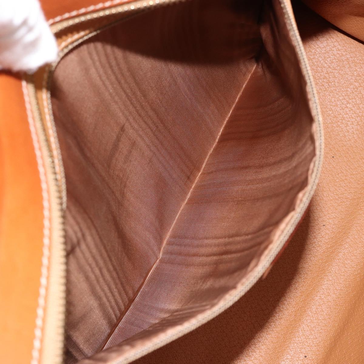 CELINE Macadam Canvas Tote Bag PVC Leather Brown Gold Auth ep11322