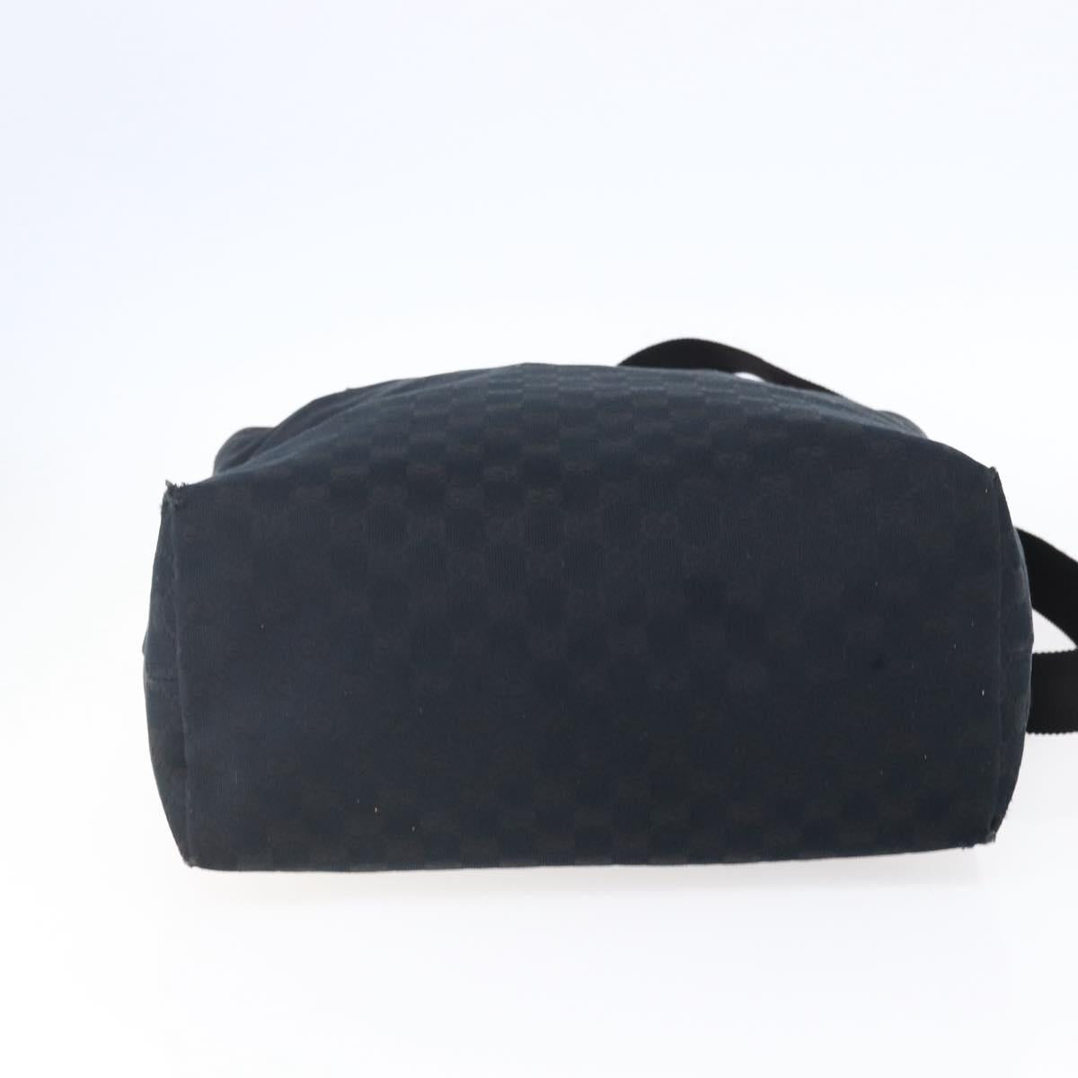 GUCCI GG Canvas Web Sherry Line Tote Bag 2way Black Silver 256099 Auth ep11333