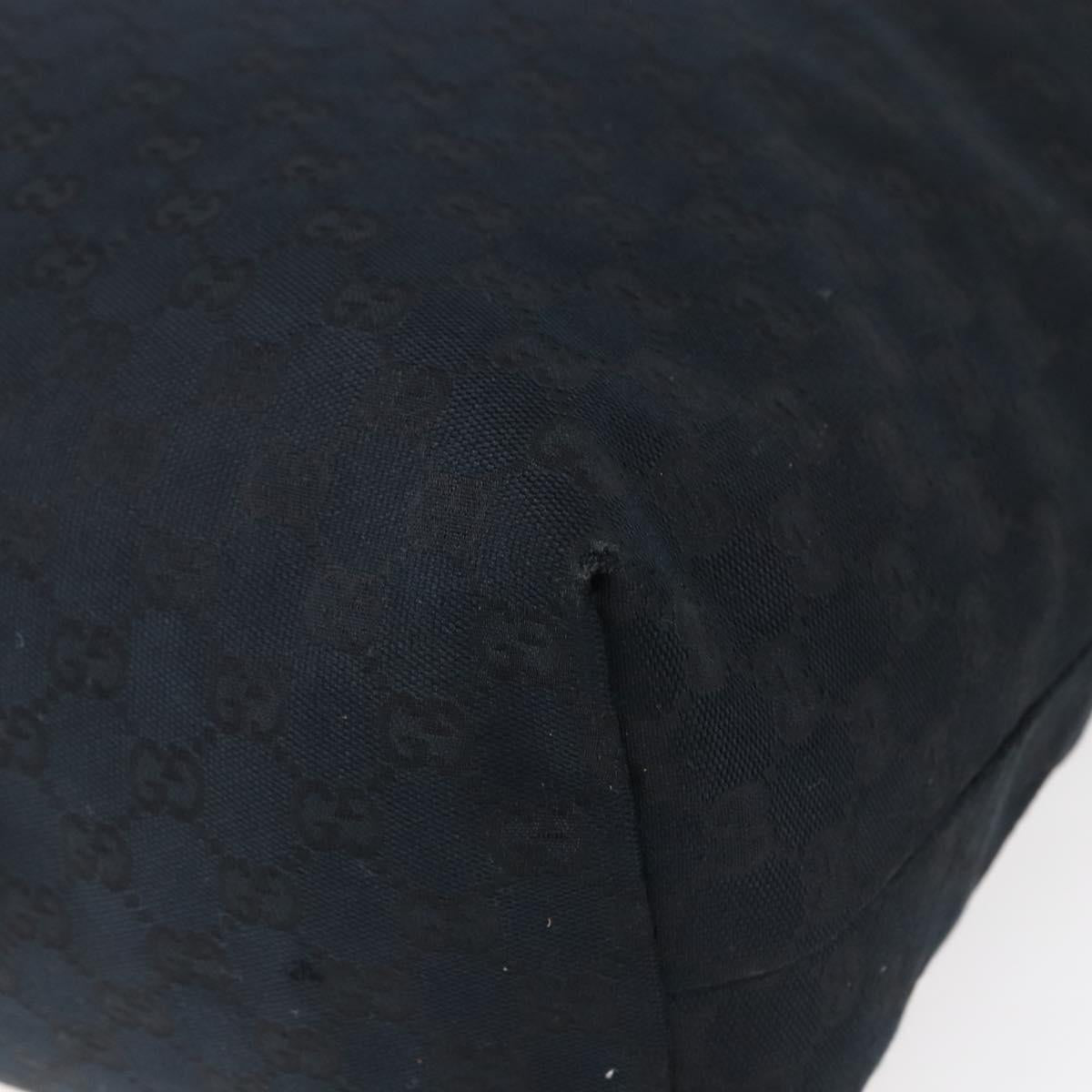 GUCCI GG Canvas Web Sherry Line Tote Bag 2way Black Silver 256099 Auth ep11333