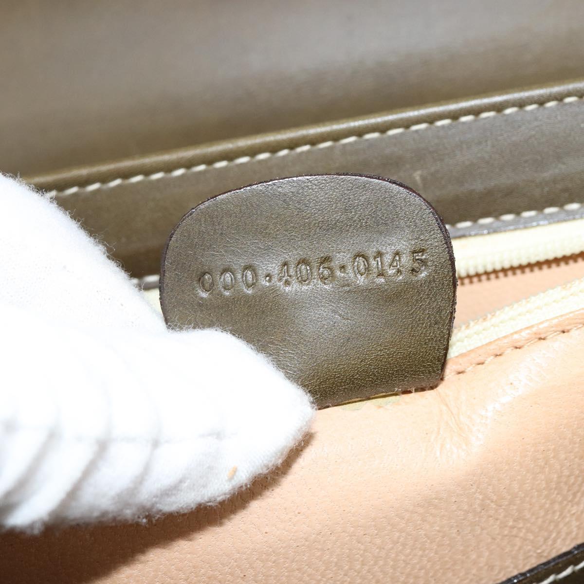 GUCCI Bamboo Hand Bag Leather Khaki Gold Auth ep11339