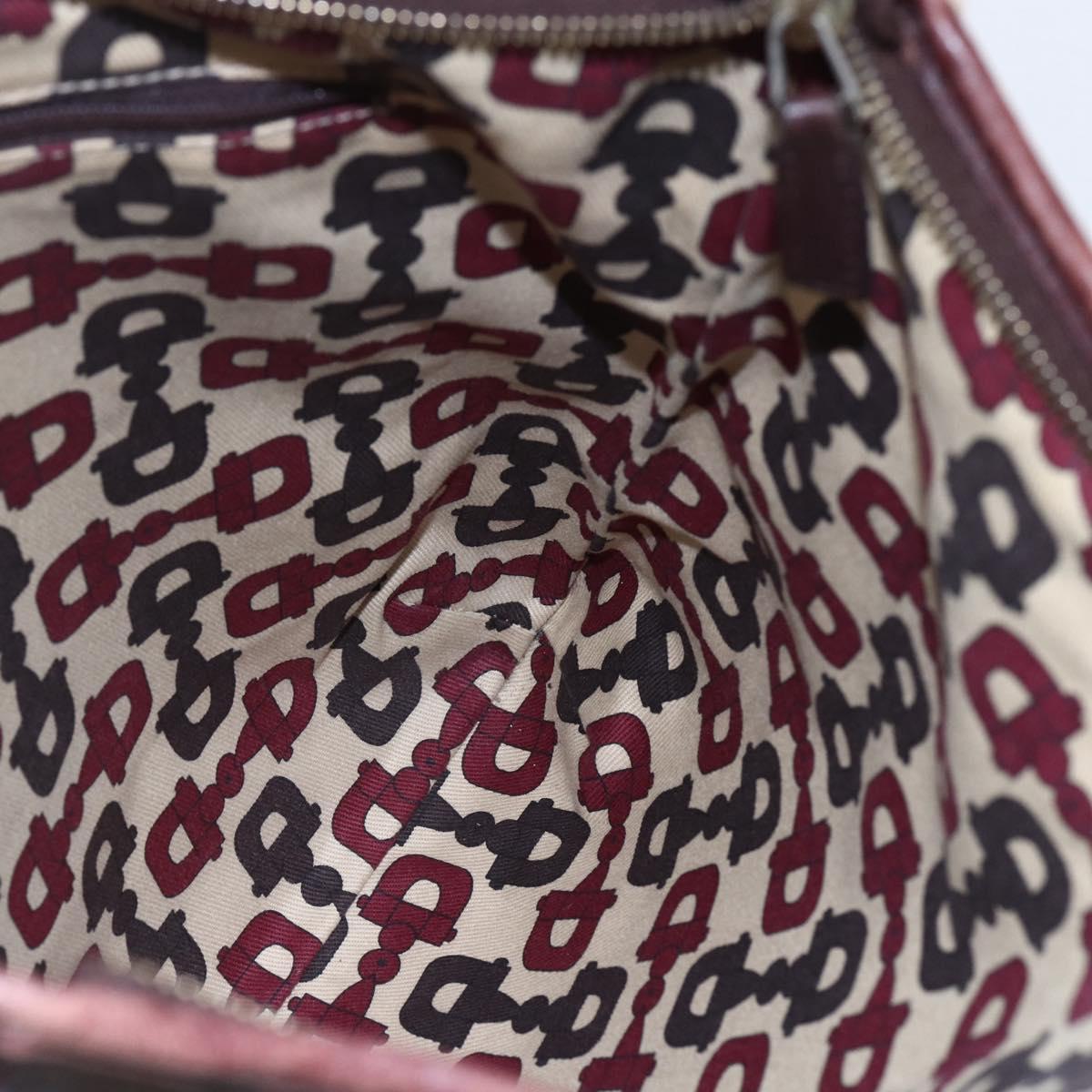 GUCCI Guccissima Abbey GG Canvas Bag Leather Bordeaux Gold 131326 Auth ep11342