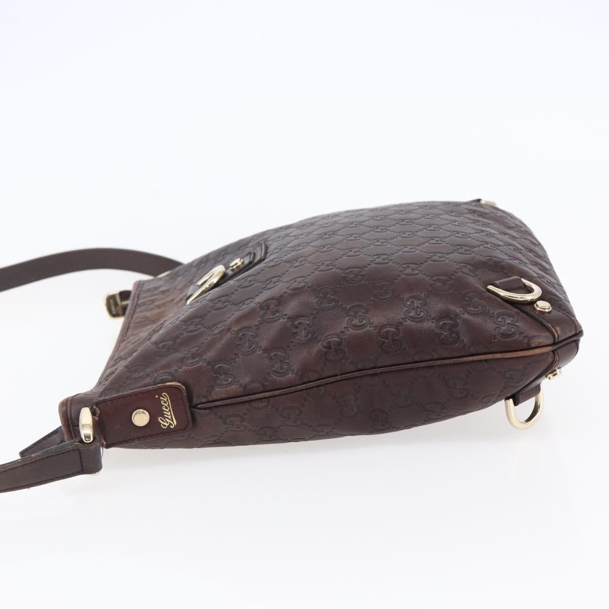 GUCCI Guccissima Abbey GG Canvas Bag Leather Bordeaux Gold 131326 Auth ep11342