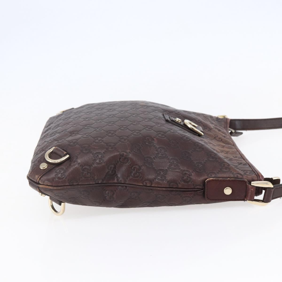 GUCCI Guccissima Abbey GG Canvas Bag Leather Bordeaux Gold 131326 Auth ep11342