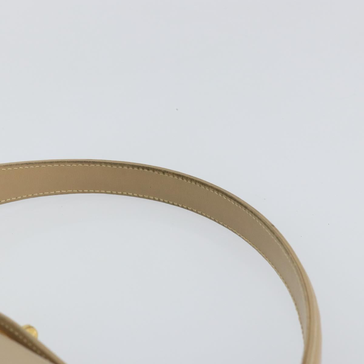 GUCCI Shoulder Bag Leather Beige Gold Auth ep11343