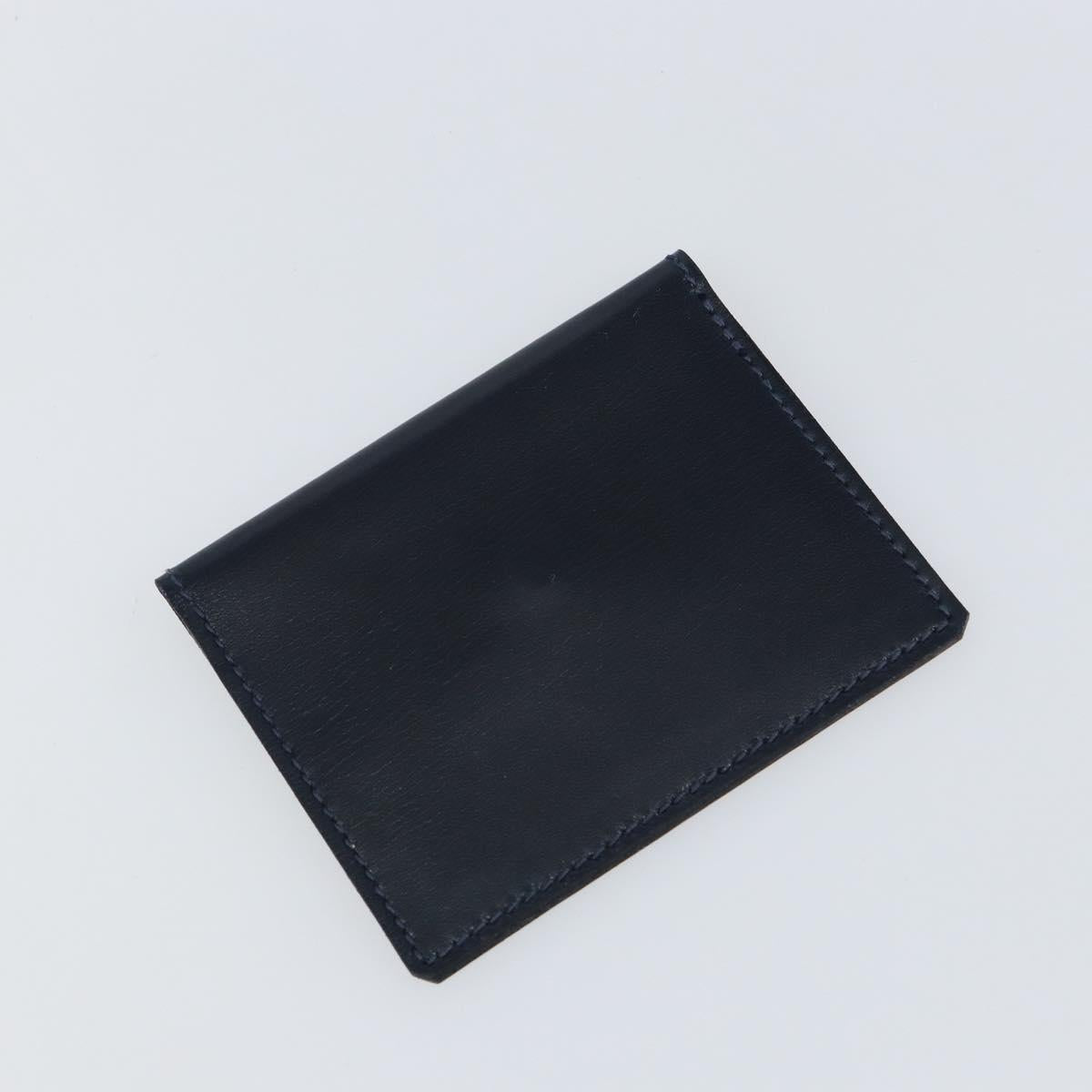 GUCCI Shoulder Bag Leather Navy Gold Auth ep11344