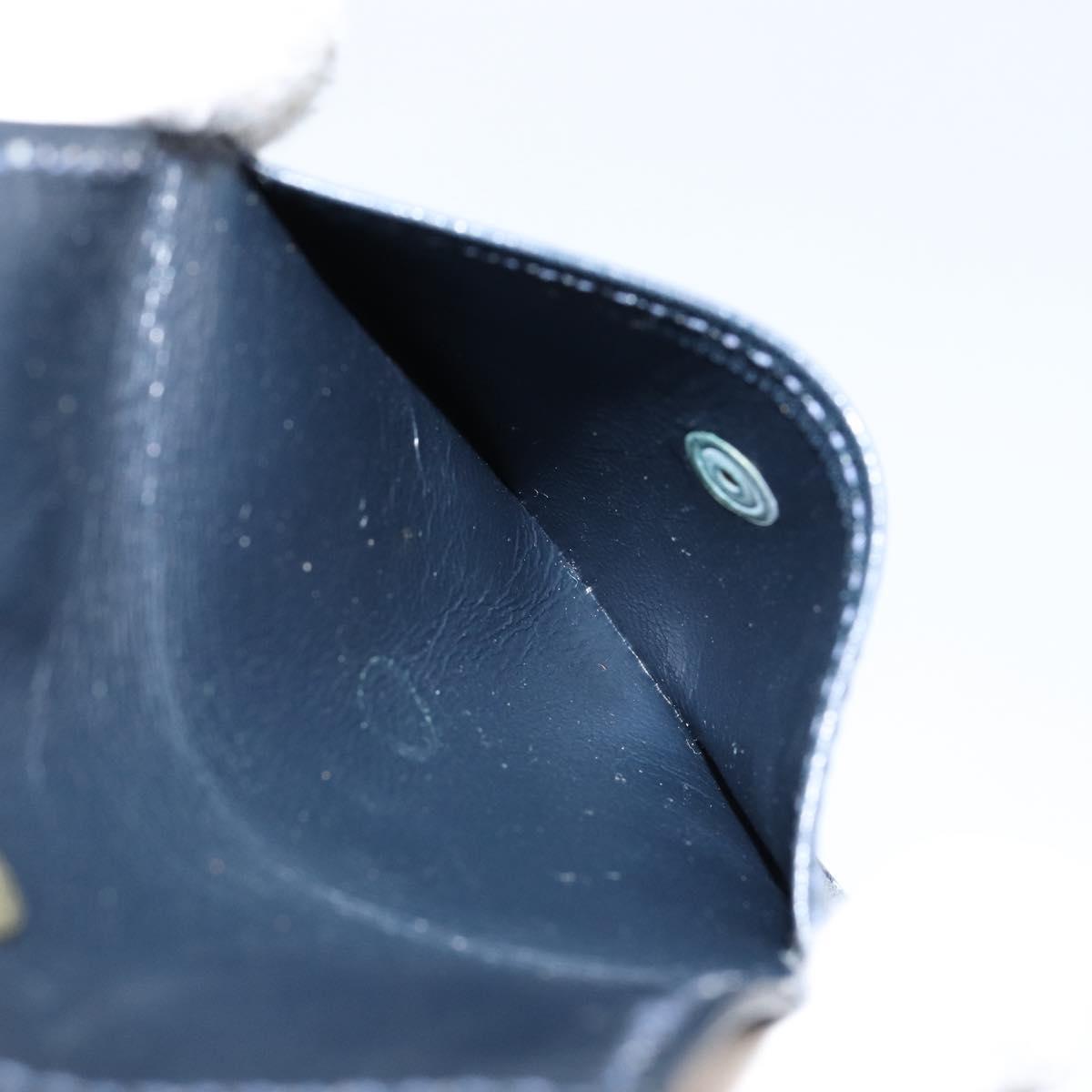 GUCCI Shoulder Bag Leather Navy Gold Auth ep11344