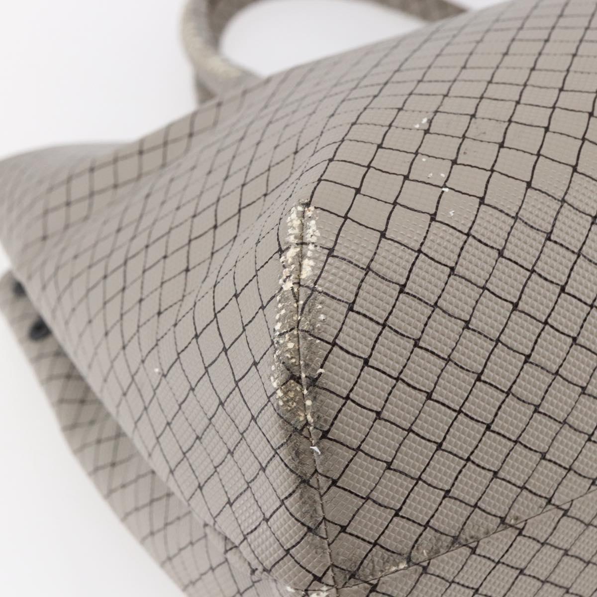 BOTTEGA VENETA INTRECCIATO Pattern Tote Bag PVC Gray Auth ep11348