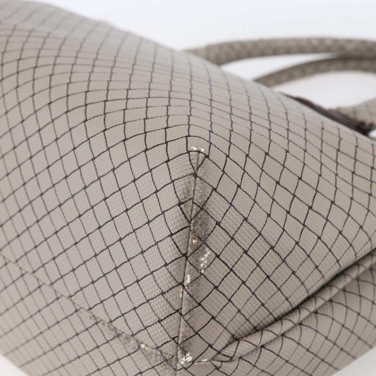 BOTTEGA VENETA INTRECCIATO Pattern Tote Bag PVC Gray Auth ep11348