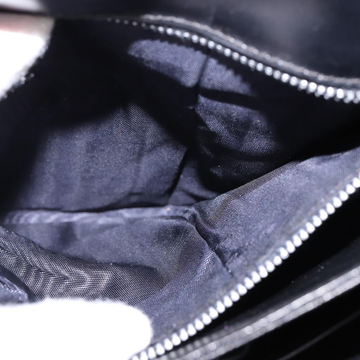 CELINE Horse Carriage Shoulder Bag Leather Black Gold Auth ep11350