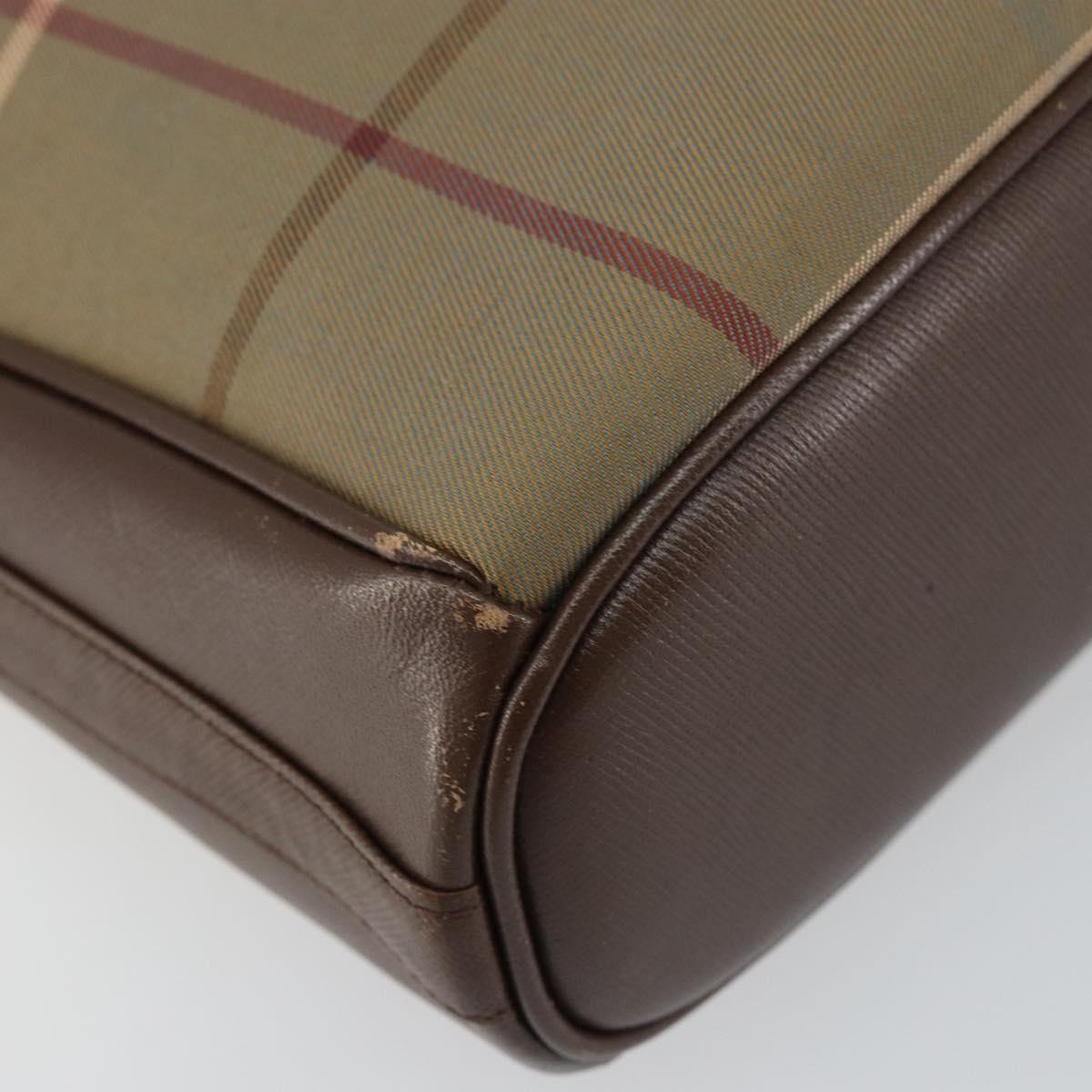 Burberrys Nova Check Shoulder Bag Canvas Beige Gold Auth ep11351