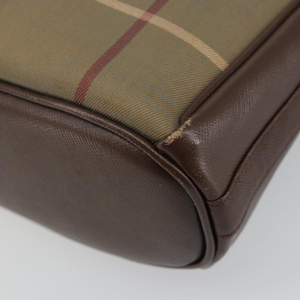 Burberrys Nova Check Shoulder Bag Canvas Beige Gold Auth ep11351